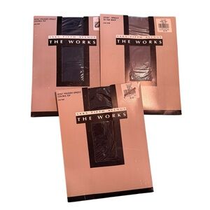 Vintage Saks Fifth Avenue Nylons Lot Of 3 Navy Black Gray‎ Pantyhose Size M NEW